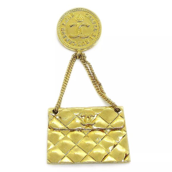 Chanel Bag Brooch Pin Gold 26 AK31579i - Picture 1 of 8